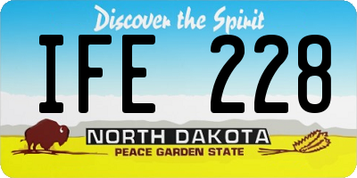 ND license plate IFE228