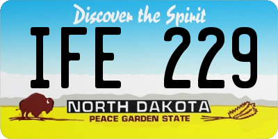 ND license plate IFE229