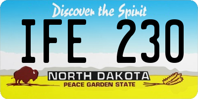 ND license plate IFE230