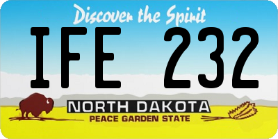 ND license plate IFE232