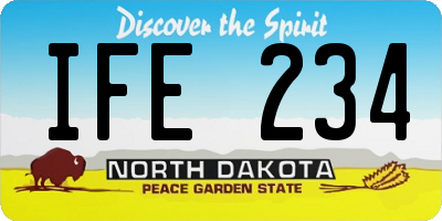 ND license plate IFE234