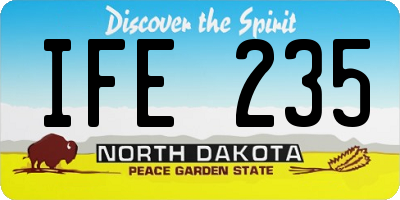 ND license plate IFE235