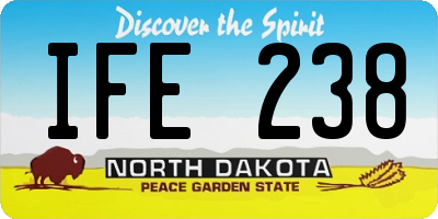 ND license plate IFE238