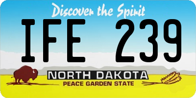 ND license plate IFE239