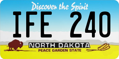 ND license plate IFE240