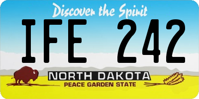 ND license plate IFE242