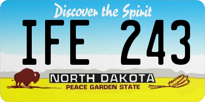ND license plate IFE243