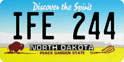 ND license plate IFE244