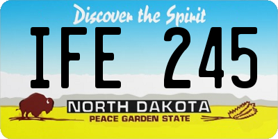 ND license plate IFE245