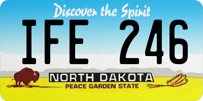 ND license plate IFE246
