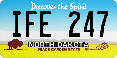 ND license plate IFE247