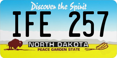 ND license plate IFE257