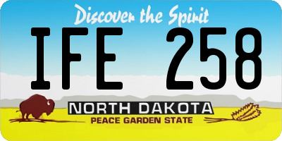 ND license plate IFE258