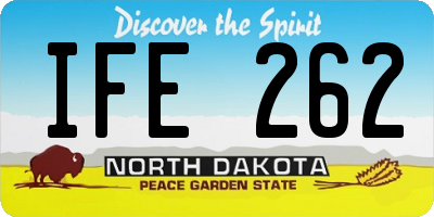 ND license plate IFE262