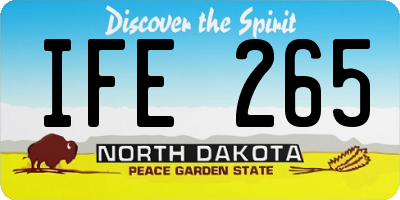 ND license plate IFE265