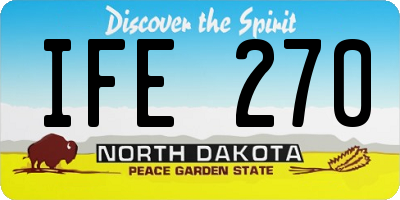 ND license plate IFE270