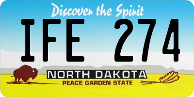 ND license plate IFE274