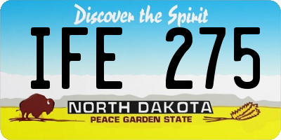 ND license plate IFE275