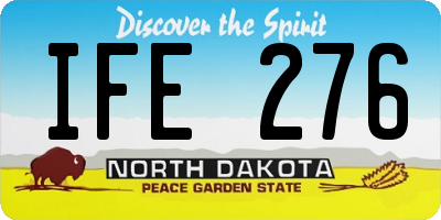 ND license plate IFE276