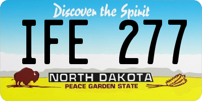 ND license plate IFE277