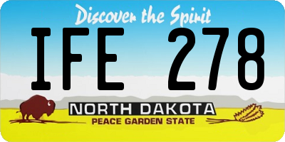 ND license plate IFE278