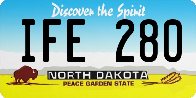 ND license plate IFE280