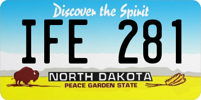 ND license plate IFE281