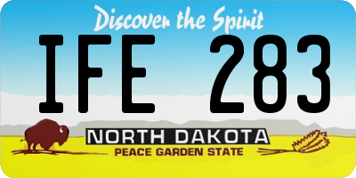 ND license plate IFE283