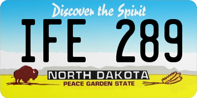 ND license plate IFE289