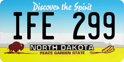 ND license plate IFE299