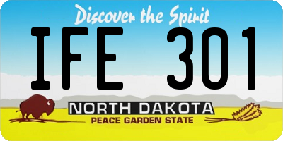 ND license plate IFE301