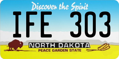 ND license plate IFE303