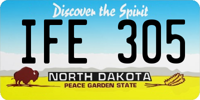 ND license plate IFE305