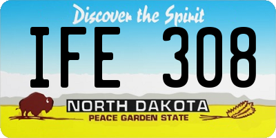 ND license plate IFE308