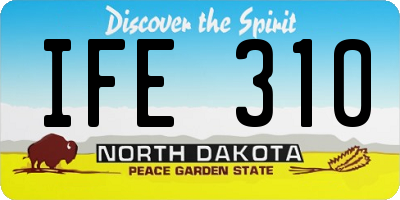 ND license plate IFE310