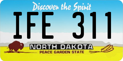 ND license plate IFE311