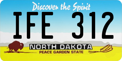 ND license plate IFE312