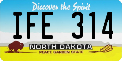 ND license plate IFE314