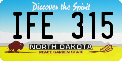 ND license plate IFE315