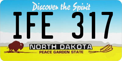 ND license plate IFE317