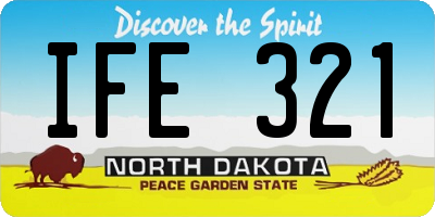 ND license plate IFE321