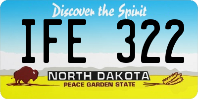 ND license plate IFE322