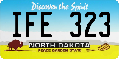 ND license plate IFE323