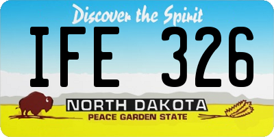 ND license plate IFE326