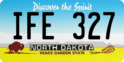 ND license plate IFE327