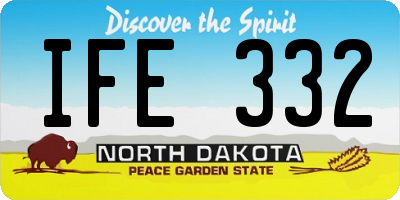 ND license plate IFE332