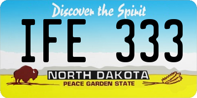 ND license plate IFE333