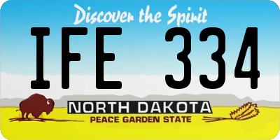 ND license plate IFE334