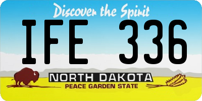 ND license plate IFE336