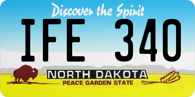 ND license plate IFE340